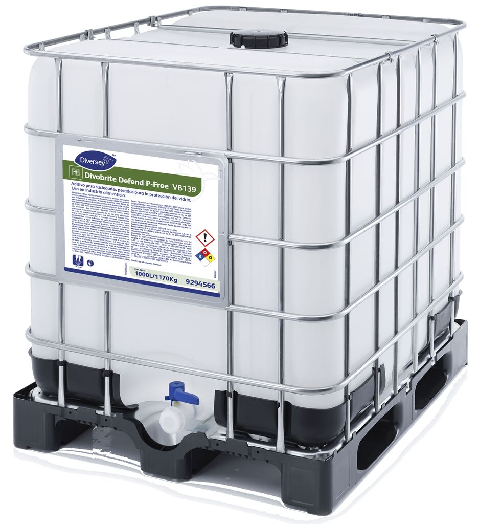 DIVOBRITE DEFEND P-FREE 1000L - ADITIVO PARA EL LAVADO DE BOTELLAS CON PROPIEDADES PROTECTORAS DEL VIDRIO Y REFPET